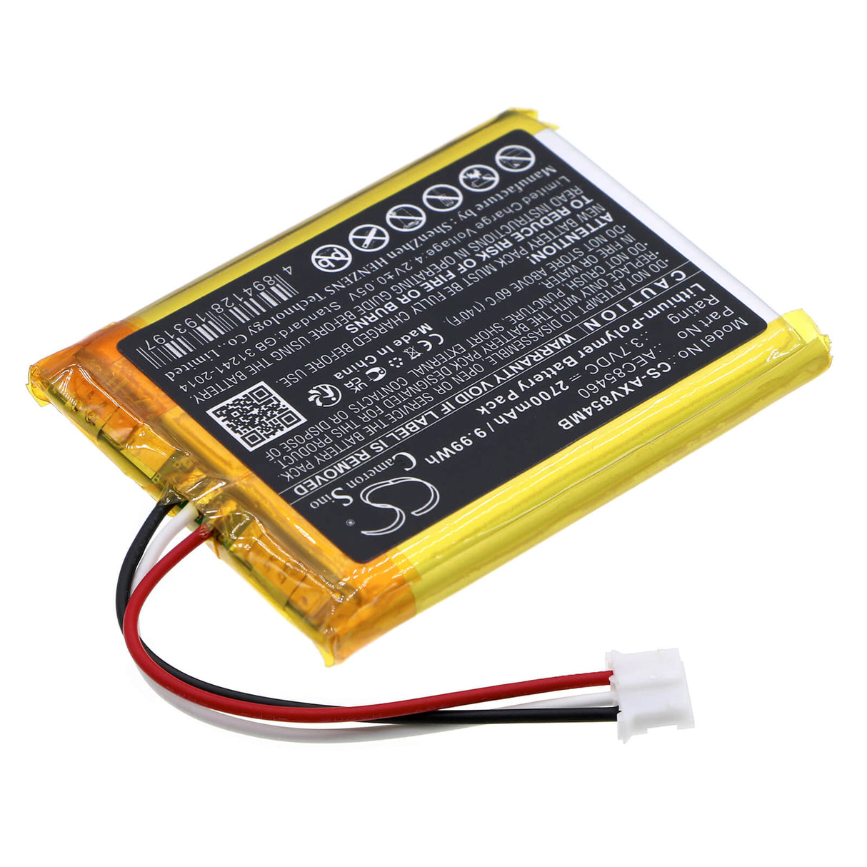 3.7v, Li-polymer, 2700mah, Baby monitor Babyphone Battery Fits Axvue, Baby Monitor, 9.99wh BabyPhone Cameron Sino Technology Limited