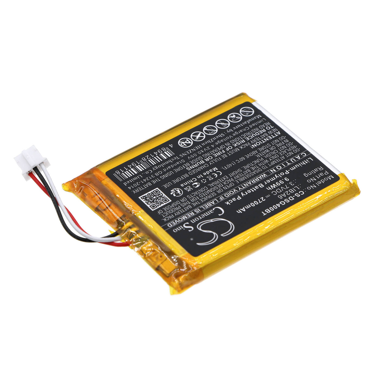 3.7v, Li-polymer, 2700mah, Alarm Battery Fits Dsc, 3g4005, Gsm Communicators Gs4005, 9.99wh Alarm System Cameron Sino Technology Limited
