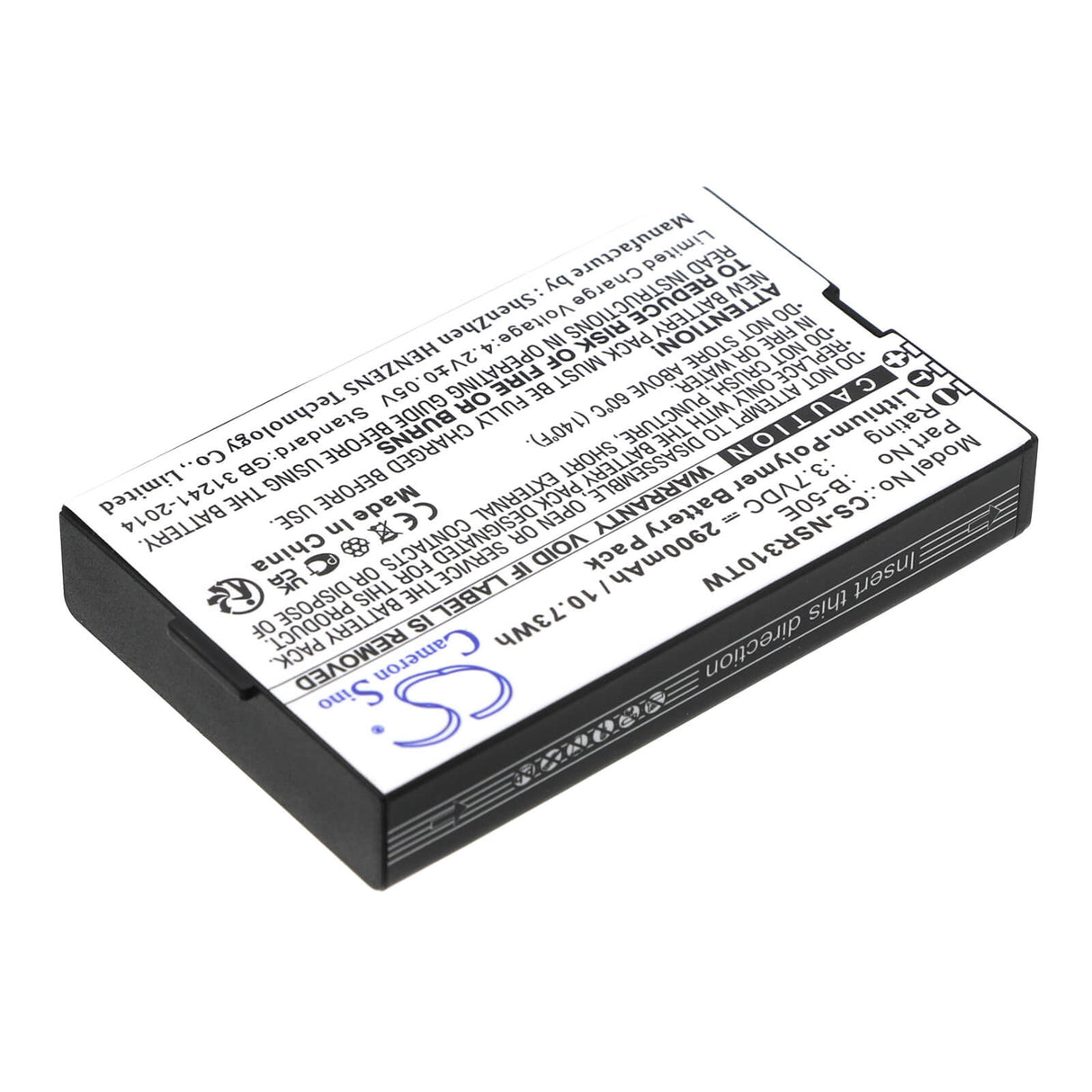 3.7V, Li-Polymer, 2900mAh, Two-Way Radio battery fits Inrico, B-50e, T310, 10.73Wh Two-Way Radio Cameron Sino Technology Limited