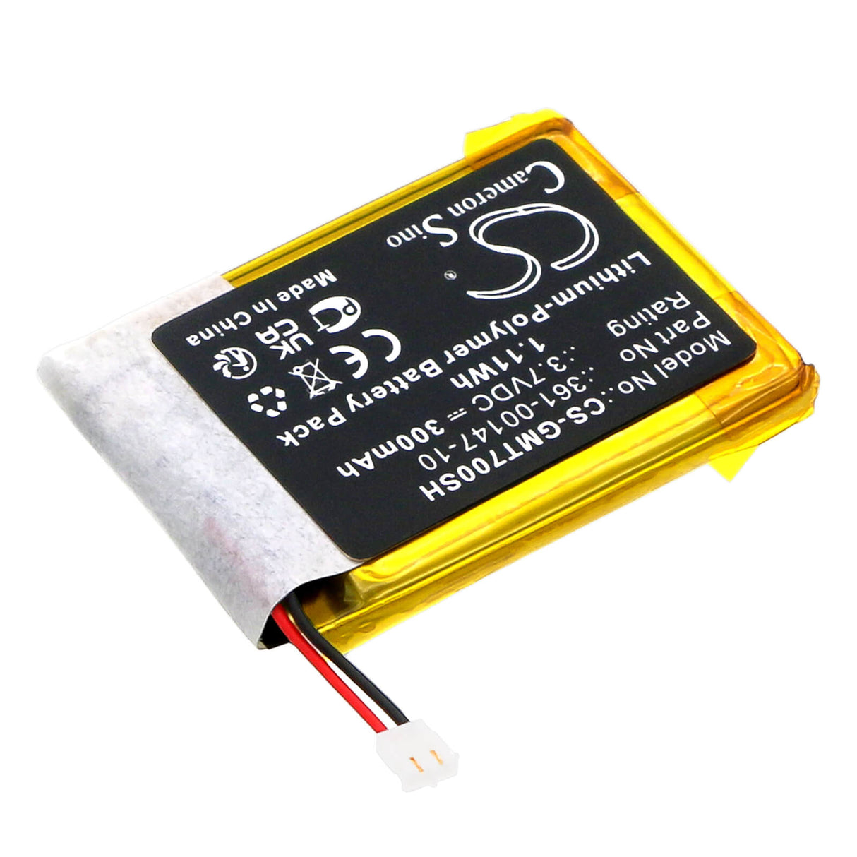 3.7V, Li-Polymer, 300mAh, Smartwatch battery fits Garmin, 361-00147-10, Fenix 7x, Tactix 7, 1.11Wh Smartwatch Cameron Sino Technology Limited