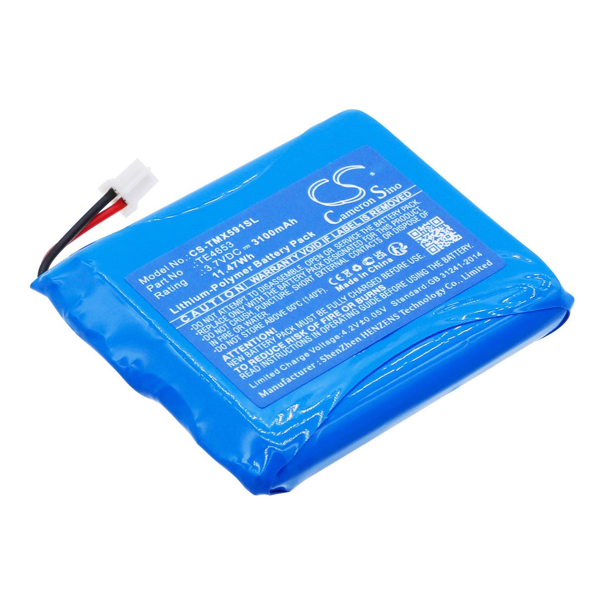 3.7V, Li-Polymère, 3100mAh, Batterie de Caméra de Sécurité Domestique compatible avec Technaxx, Tx-59, Tx-59+ Moniteur Sans Fil Porte P, 11.47Wh Caméra de Sécurité Domestique Cameron Sino Technology Limited