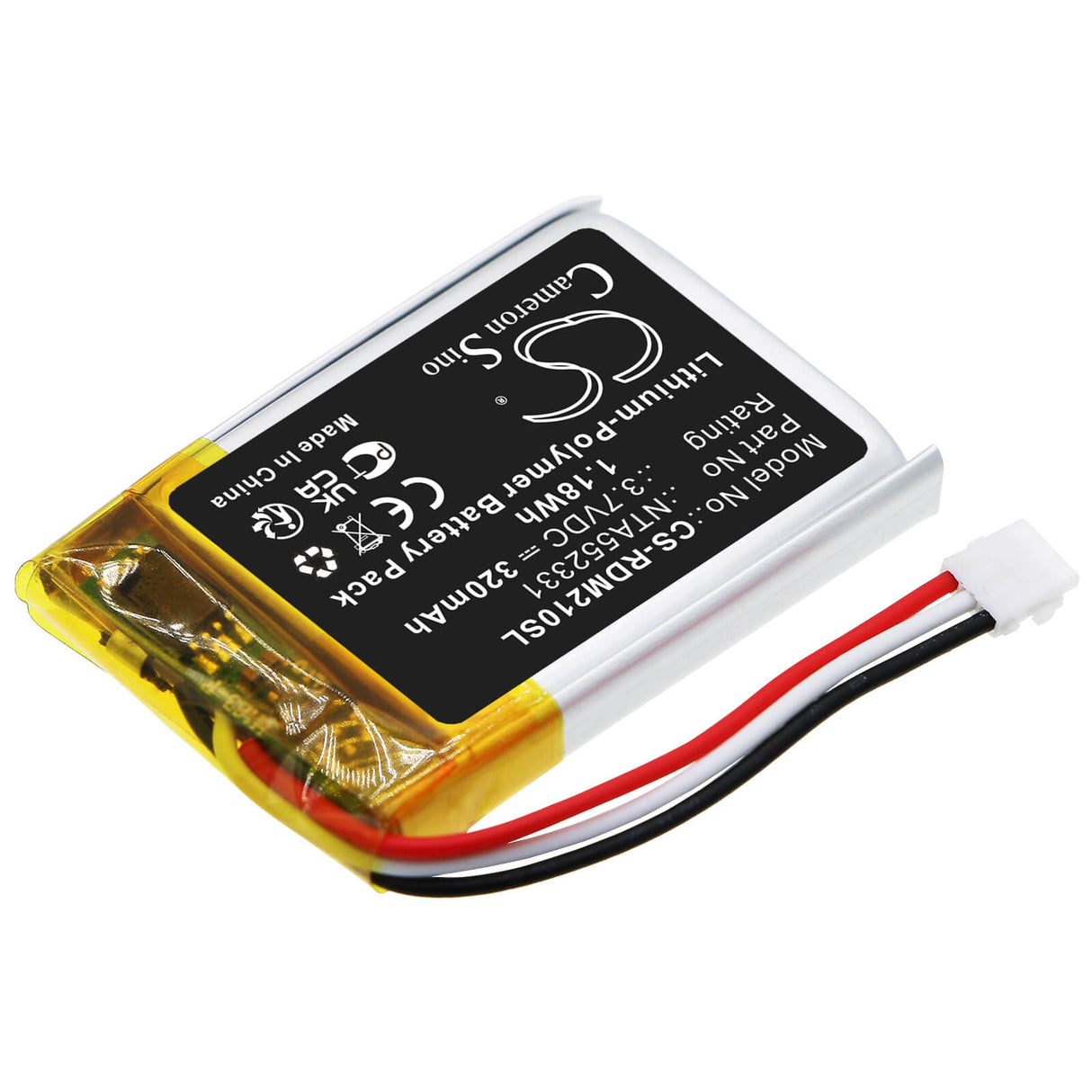 3.8V, Li-Polymer, 380mAh, Headset battery fits Rode, 0442-0053-01, Wireless Go Ii, 1.44Wh Wireless Headset Cameron Sino Technology Limited
