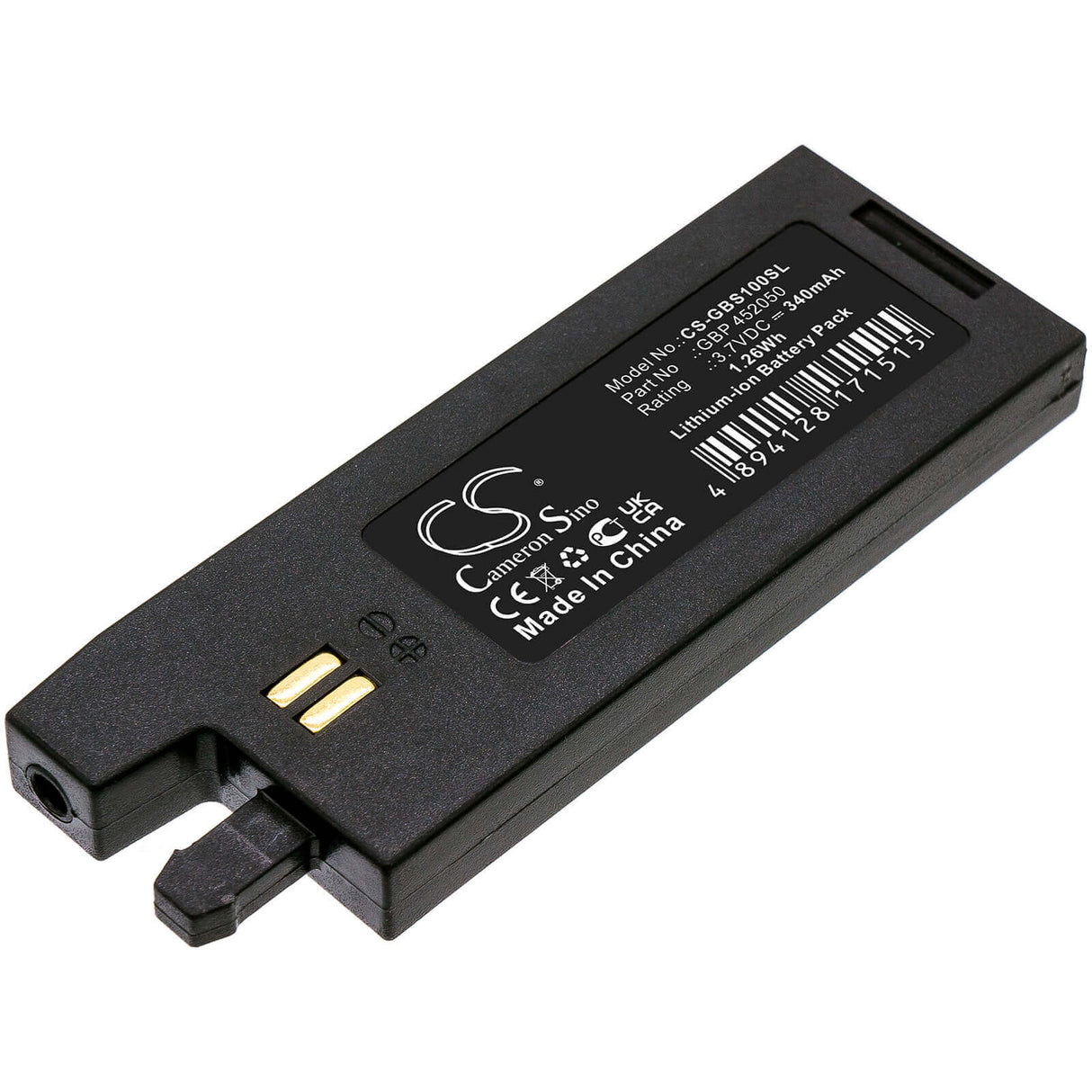 3.7V, Li-Polymer, 340mAh, Electronic Tuner battery fits Gibson, Gbp 452050, Gforce, G-force Auto-tuner, 1.26Wh Electronic Tuner Cameron Sino Technology Limited (Suspended)