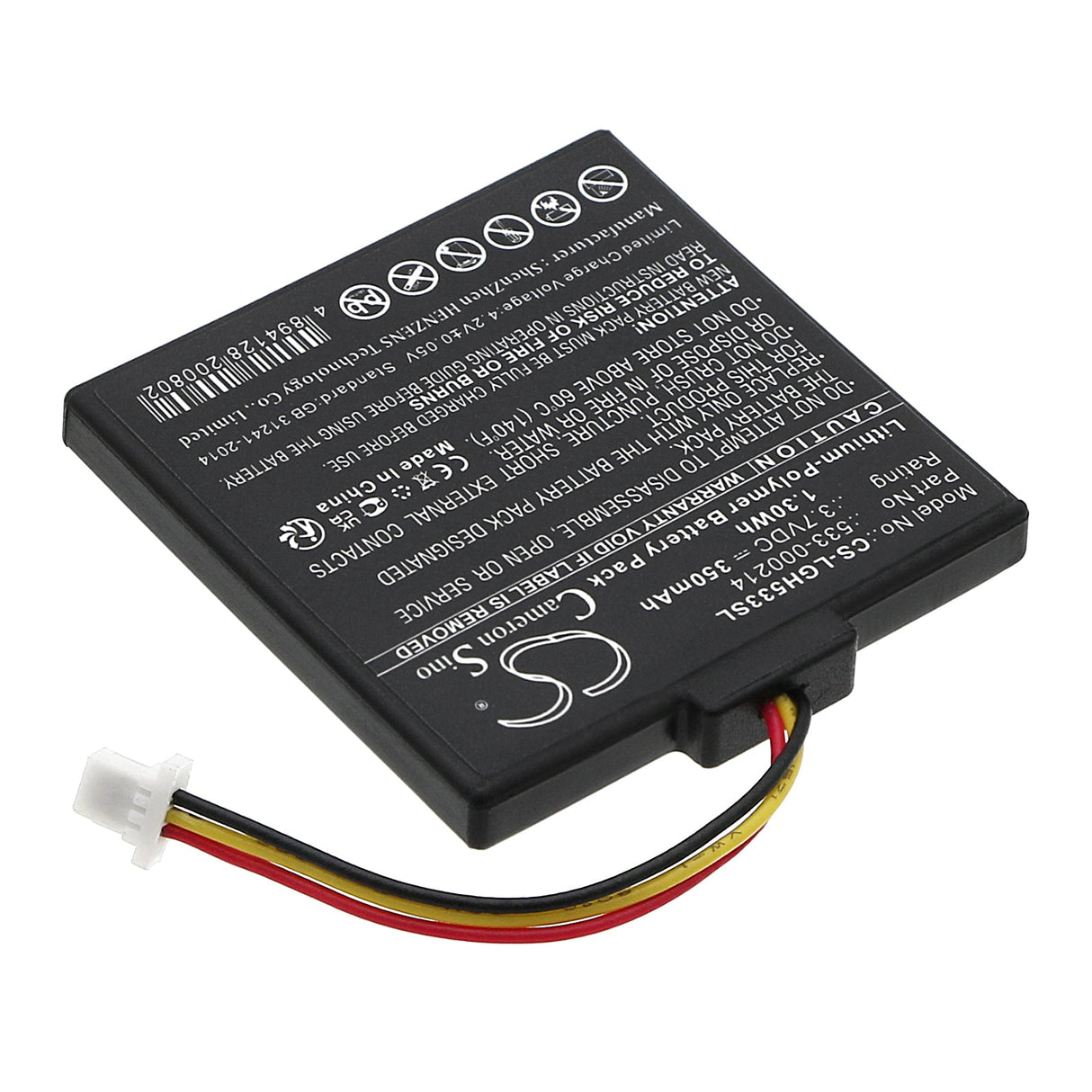 3.7V, Li-Polymer, 350mAh, Headset Battery Fits Logitech, 3.7V, 1.30Wh Wireless Headset Cameron Sino Technology Limited