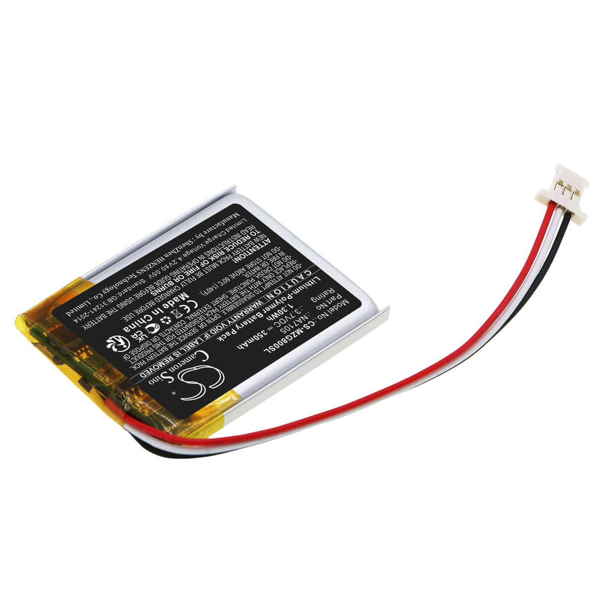 3.7V, Li-Polymer, 350mAh, Remote Control battery fits Mgi, G800 Navigator Remote Controls, Navigator, Navigator G400, 1.3Wh Remote Control Cameron Sino Technology Limited