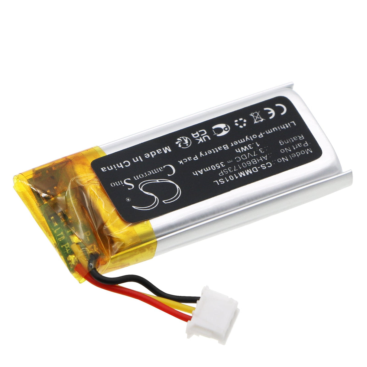 3,7V, Li-Polymer, 350mAh, Batterie de haut-parleur compatible avec Divoom, Ditoomic (Pour Micro), Fairy-ok (Pour Micro), 1,3Wh Haut-parleur Cameron Sino Technology Limited