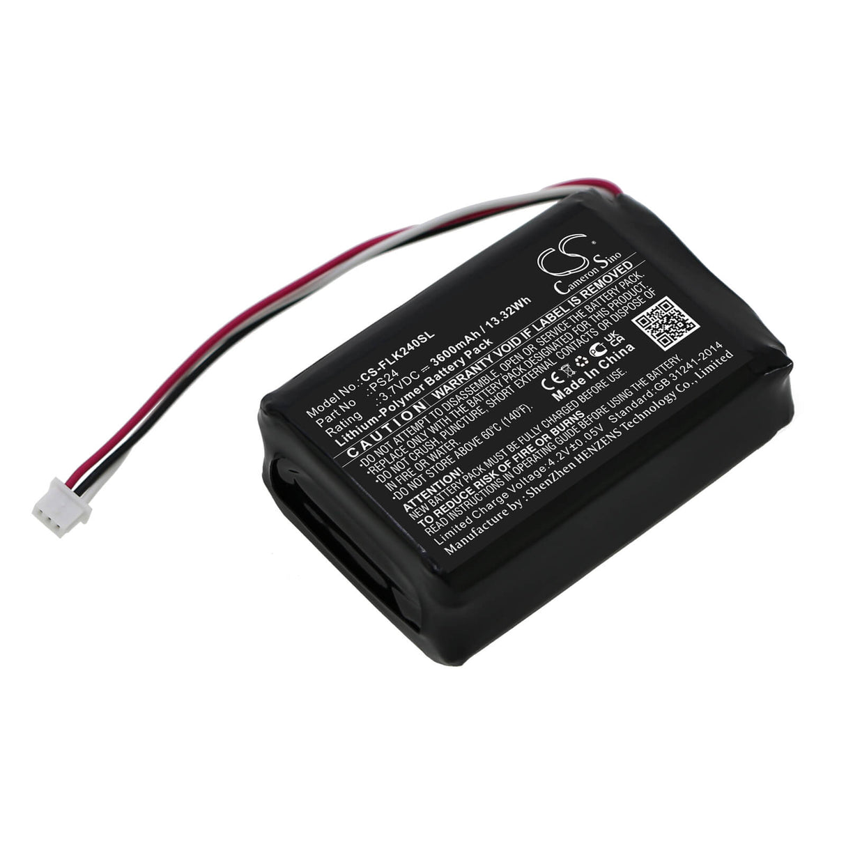 3.7V, Li-Polymer, 3600mAh, Thermal Camera battery fits Flir, Ps24, Scout 240, 13.32Wh Thermal Camera Cameron Sino Technology Limited