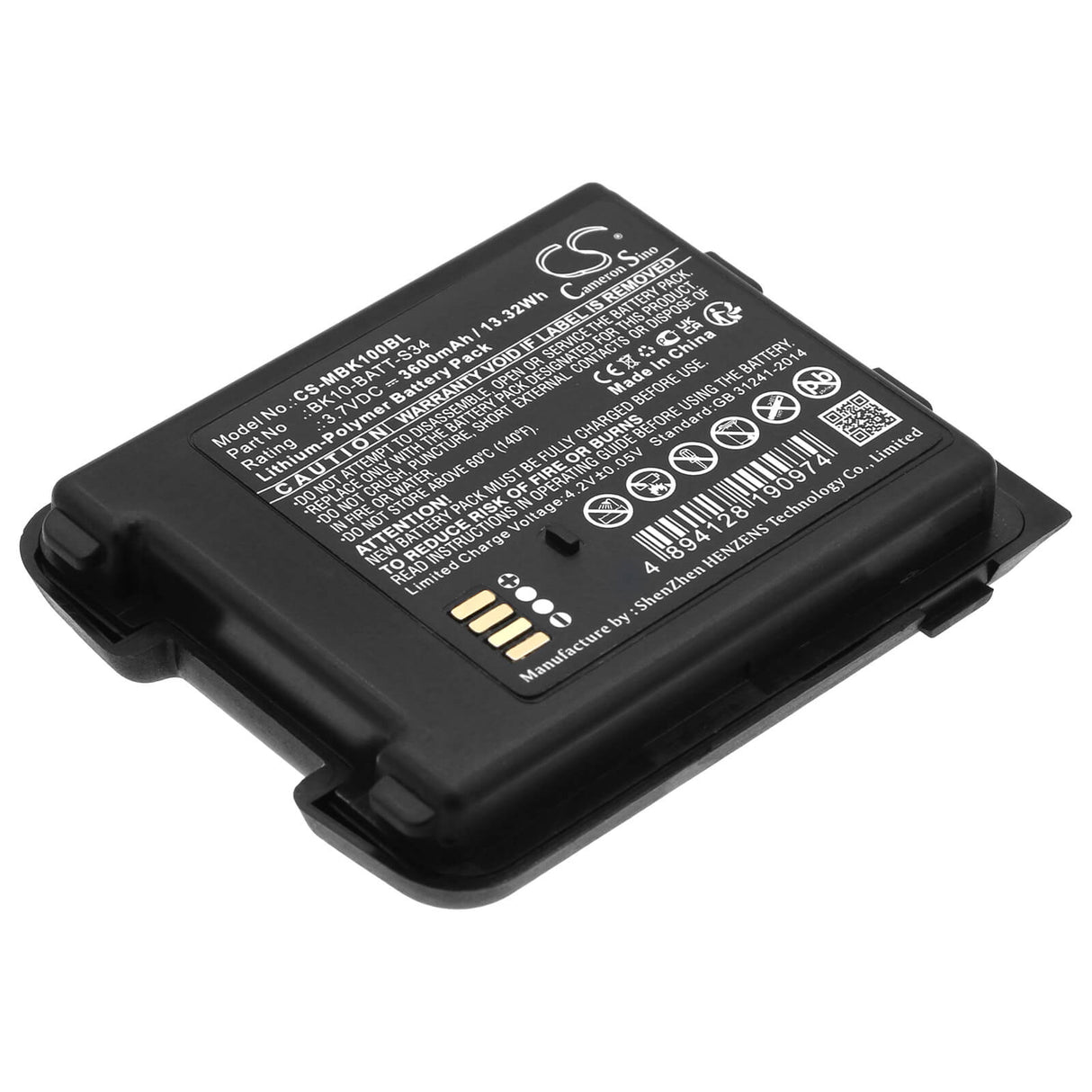 3.7v, Li-polymer, 3600mah, Barcode Scanner Battery Fits M3 Mobile, Bk10, 13.32wh Barcode Scanner Cameron Sino Technology Limited