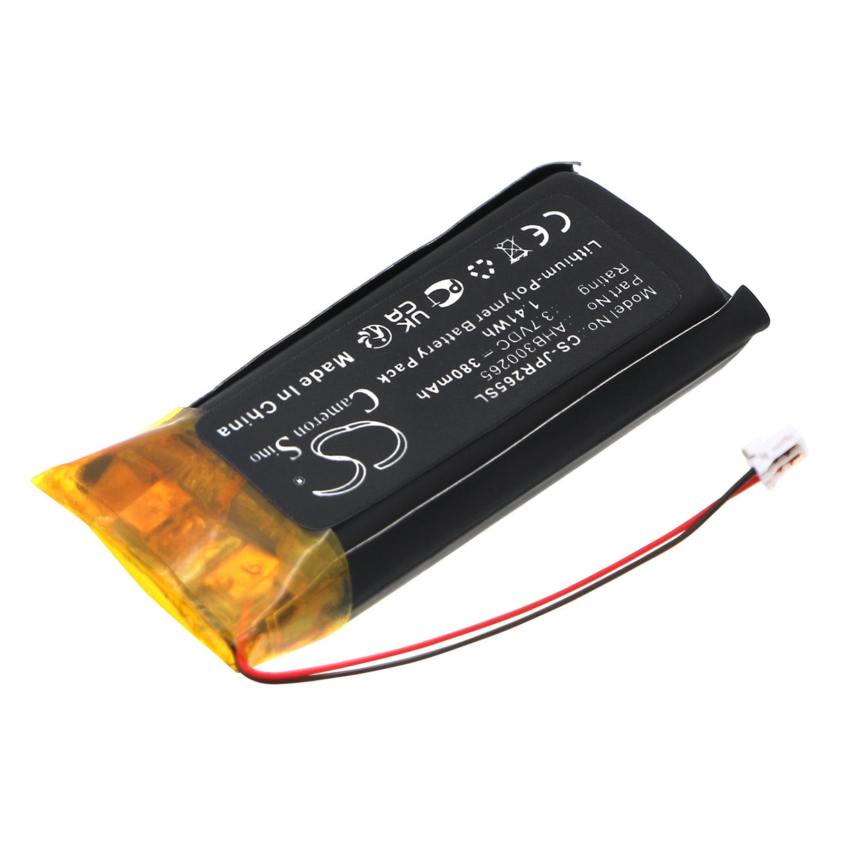 3.7V, Li-Polymer, 380mAh, Wireless Headset battery fits Jabra, Evolve 2, Evolve2 65, 1.41Wh Wireless Headset Cameron Sino Technology Limited