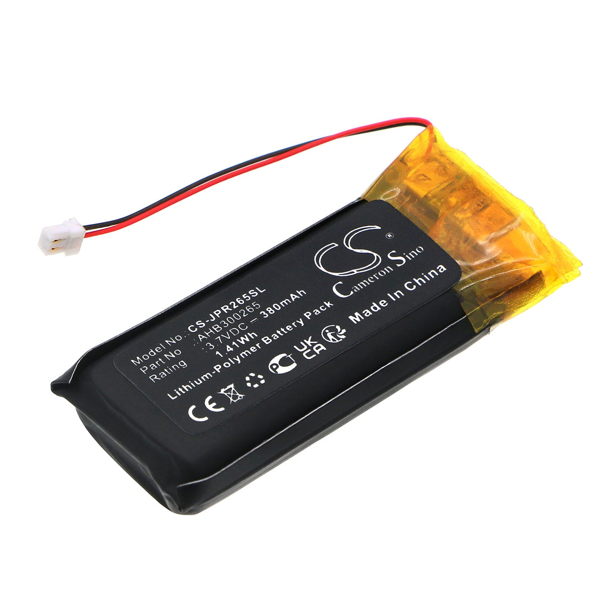 3.7V, Li-Polymer, 380mAh, Wireless Headset battery fits Jabra, Evolve 2, Evolve2 65, 1.41Wh Wireless Headset Cameron Sino Technology Limited