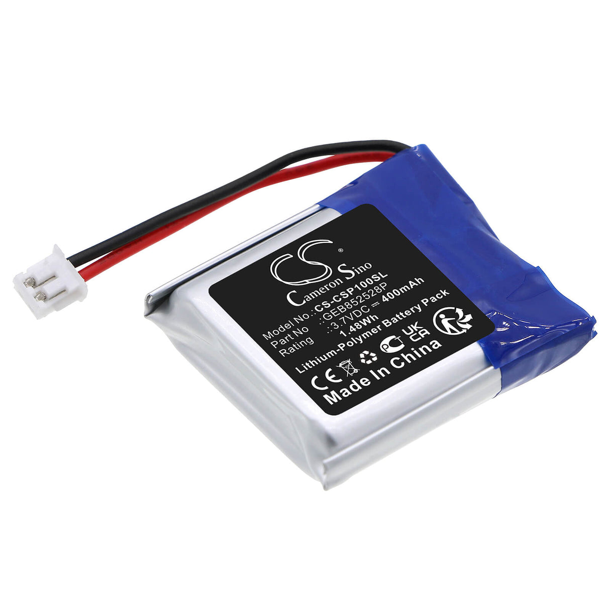 3.7V, Li-Polymer, 400mAh, Headset battery fits Conversor, Cnprov1bat, Pro Receiver, Pro Transmitter, 1.48Wh Wireless Headset Cameron Sino Technology Limited