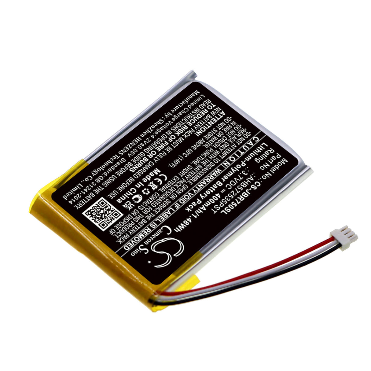 3.7v, Li-polymer, 400mah, Headset Battery Fits Jabra, Evolve 75, 1.48wh Wireless Headset Cameron Sino Technology Limited