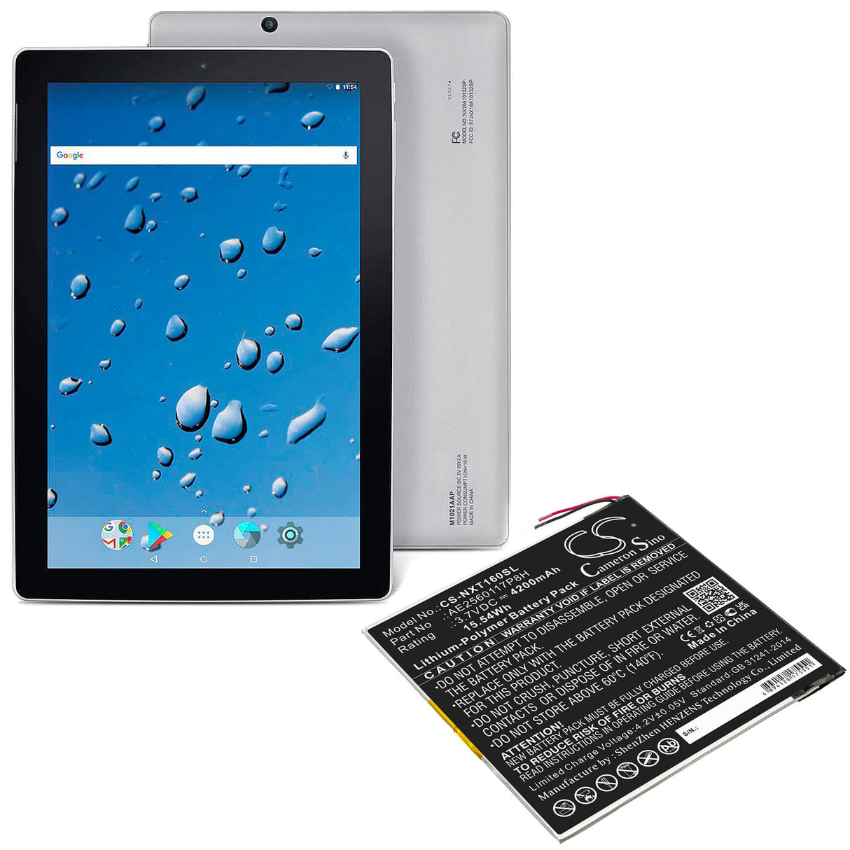 3.7V, Li-Polymer, 4200mAh, Tablet battery fits Nextbook, Ae2560117p8h, Ares 10a, Nx16a10132sps, 15.54Wh Tablet Cameron Sino Technology Limited