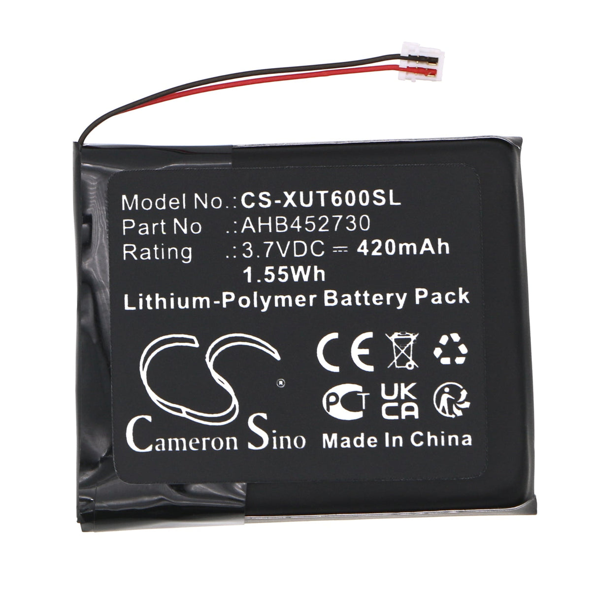 3,7V, Li-Polymère, 420mAh, batterie pour Émetteurs et Récepteur compatible avec Xvive, Récepteur Microphone Sans Fil U6, 1,55Wh Émetteurs et Récepteur Cameron Sino Technology Limited