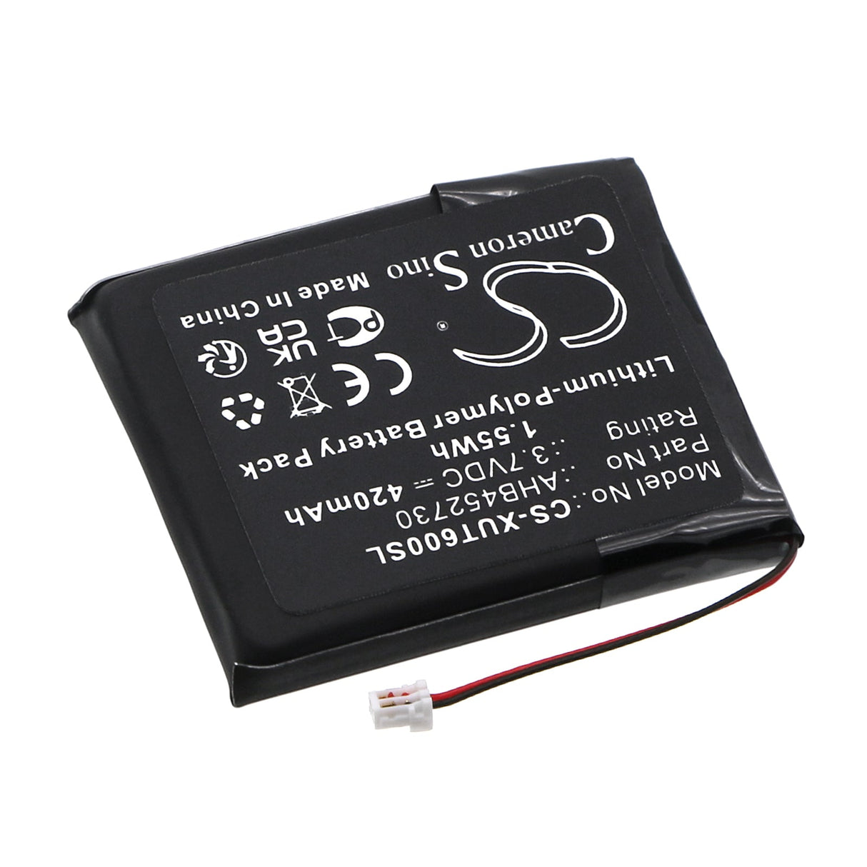 3,7V, Li-Polymère, 420mAh, batterie pour Émetteurs et Récepteur compatible avec Xvive, Récepteur Microphone Sans Fil U6, 1,55Wh Émetteurs et Récepteur Cameron Sino Technology Limited