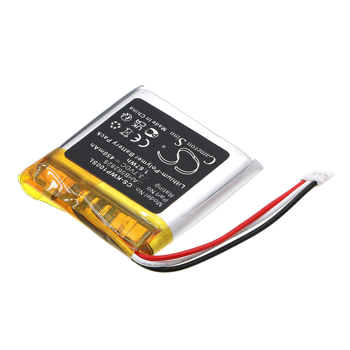 3.7V, Li-Polymer, 450mAh, Smartwatch Battery fits Kidz, Watch Pro, 1.67Wh Smartwatch Cameron Sino Technology Limited