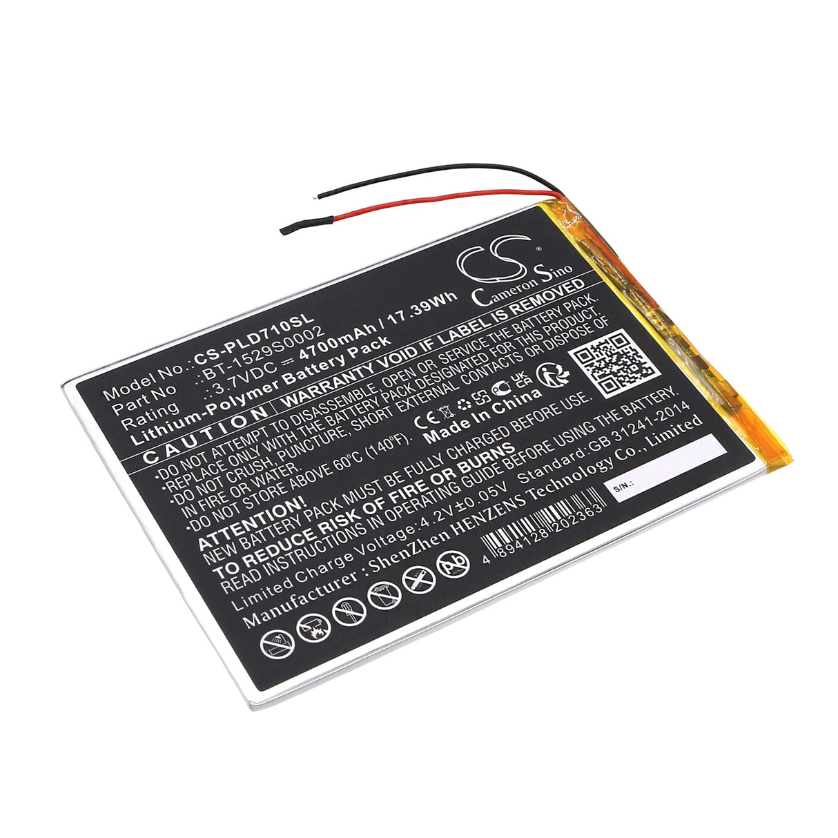 3.7v, Li-polymer, 4700mah, Tablet battery Fits Polaroid Mid1047, Mid1048, 17.39wh Tablet Cameron Sino Technology Limited