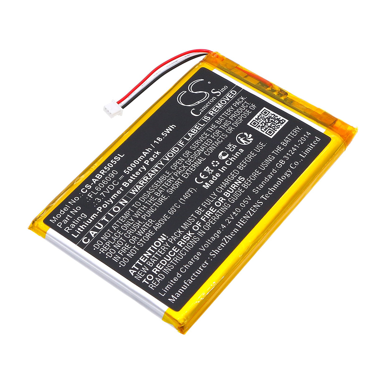 3,7V, Li-Polymère, 5000mAh, batterie de console de jeu compatible avec Anbernic, Fl606090, Rg505, 18,5Wh Console de jeu Cameron Sino Technology Limited