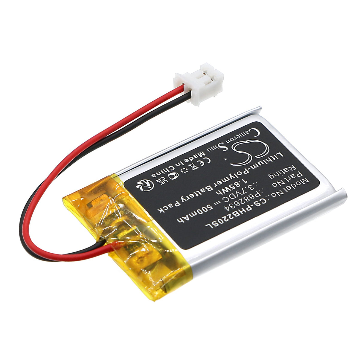 3.7V, Li-Polymer, 500mAh, Speaker battery fits Philips, Bt2200b, Bt2200b/27, 1.85Wh Speaker Cameron Sino Technology Limited