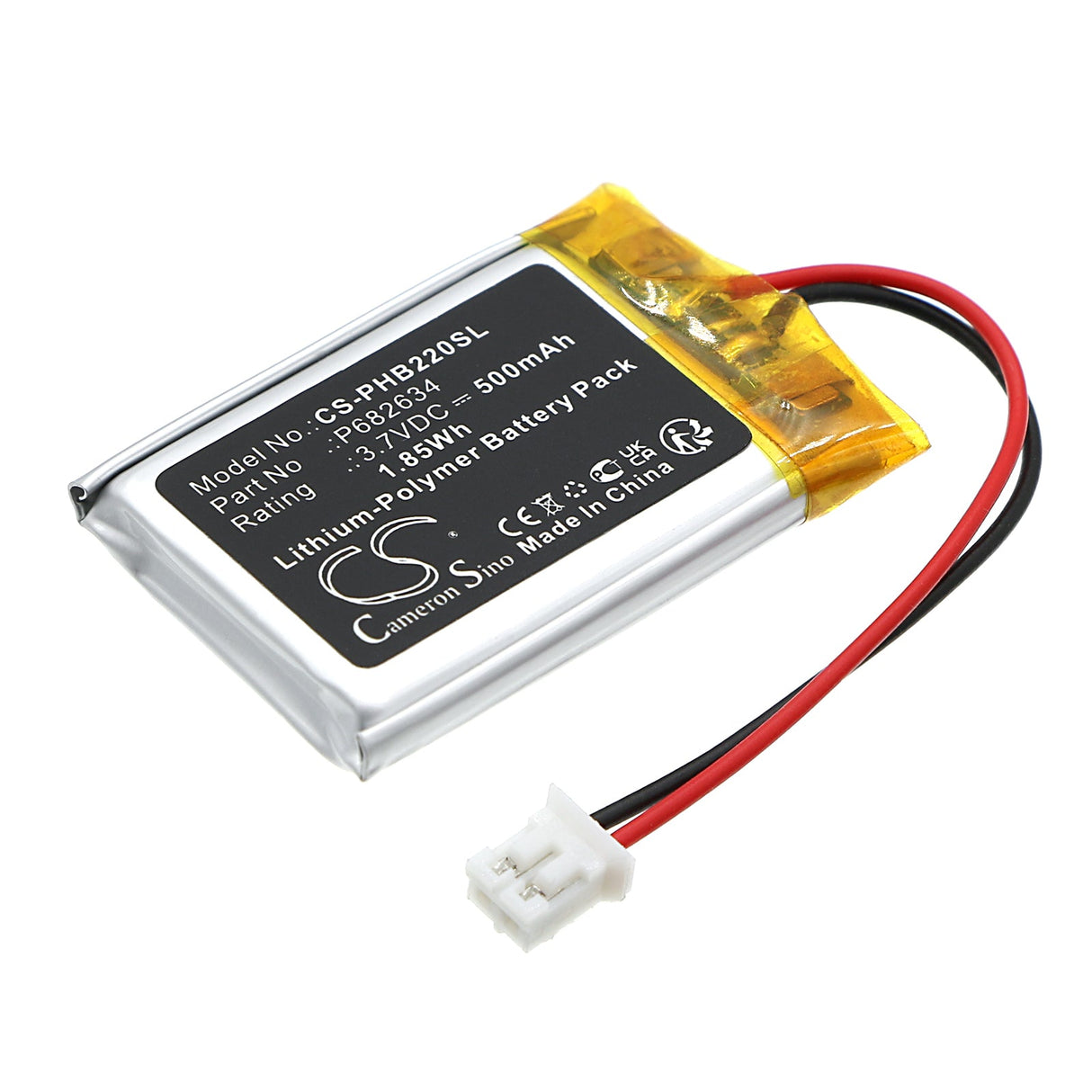 3.7V, Li-Polymer, 500mAh, Speaker battery fits Philips, Bt2200b, Bt2200b/27, 1.85Wh Speaker Cameron Sino Technology Limited