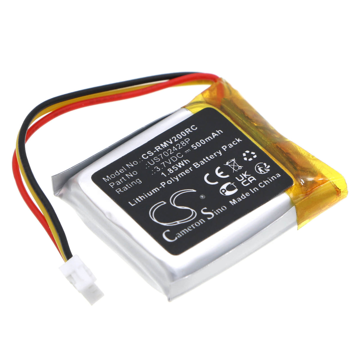 3.7V, Li-Polymer, 500mAh, Keyboard,Mouse battery fits Razer, Us702428p, Cobra Pro, Deathadder V3 Pro, 1.85Wh Keyboard,Mouse Cameron Sino Technology Limited