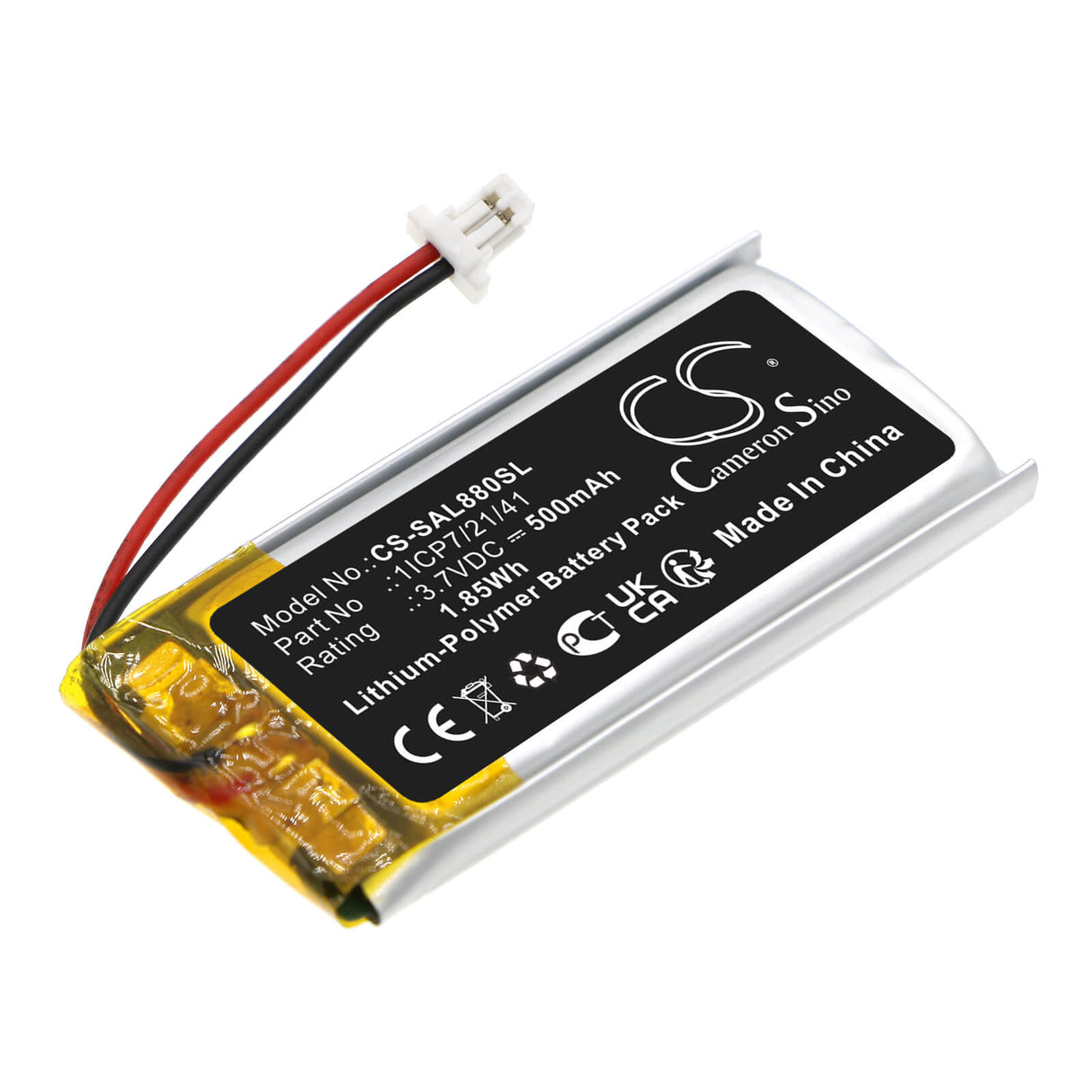 3.7v, Li-polymer, 500mah, Headset Battery Fits Samson, Airline 88 Fitness, 1.85wh Wireless Headset Cameron Sino Technology Limited