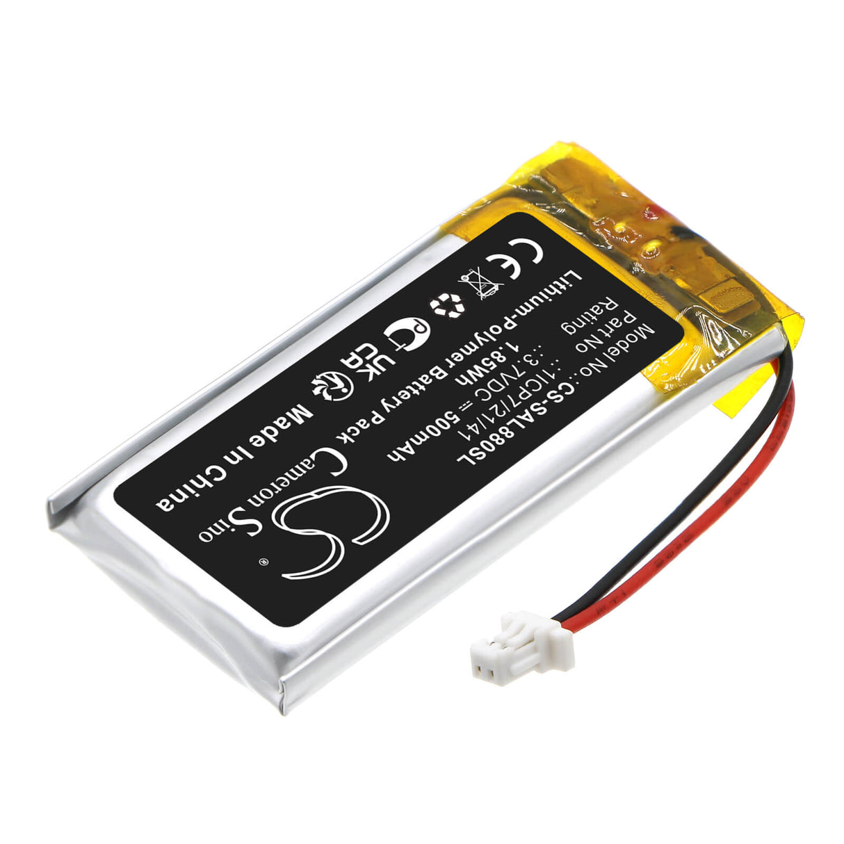 3.7v, Li-polymer, 500mah, Headset Battery Fits Samson, Airline 88 Fitness, 1.85wh Wireless Headset Cameron Sino Technology Limited