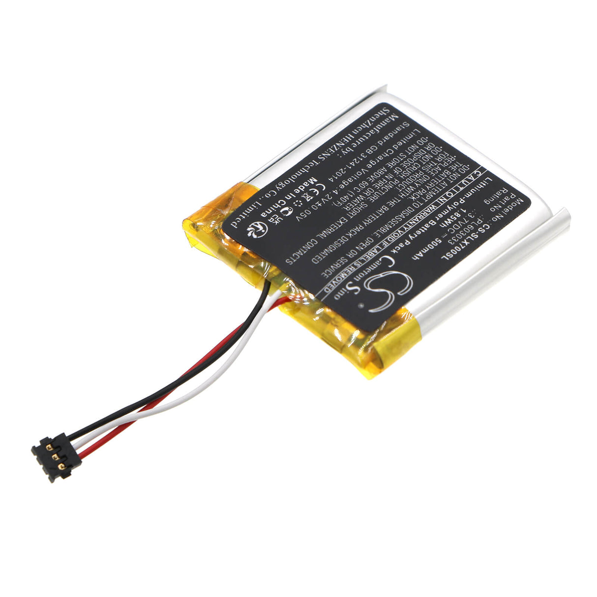 3.7V, Li-Polymer, 500mAh, Batterie de casque s'adapte à Steelseries, Pl603033, Arctis Nova 7p, Arctis Nova 7x, 1.85Wh Casque sans fil Cameron Sino Technology Limited