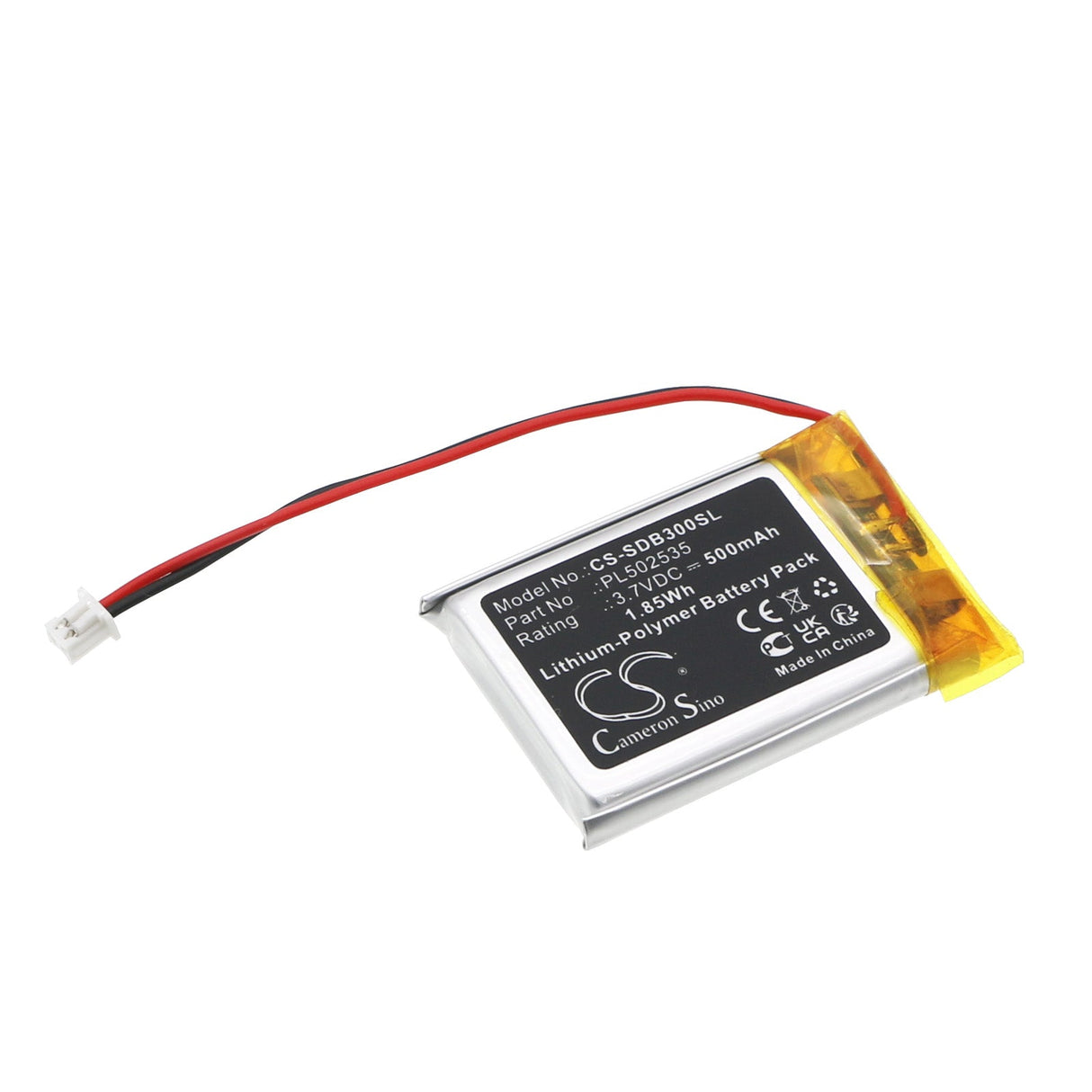 3.7V, Li-Polymer, 500mAh Home Security Camera Battery fits Simplisafe, Ssdb3, U9k-db3000, 1.85Wh Home Security Camera Cameron Sino Technology Limited