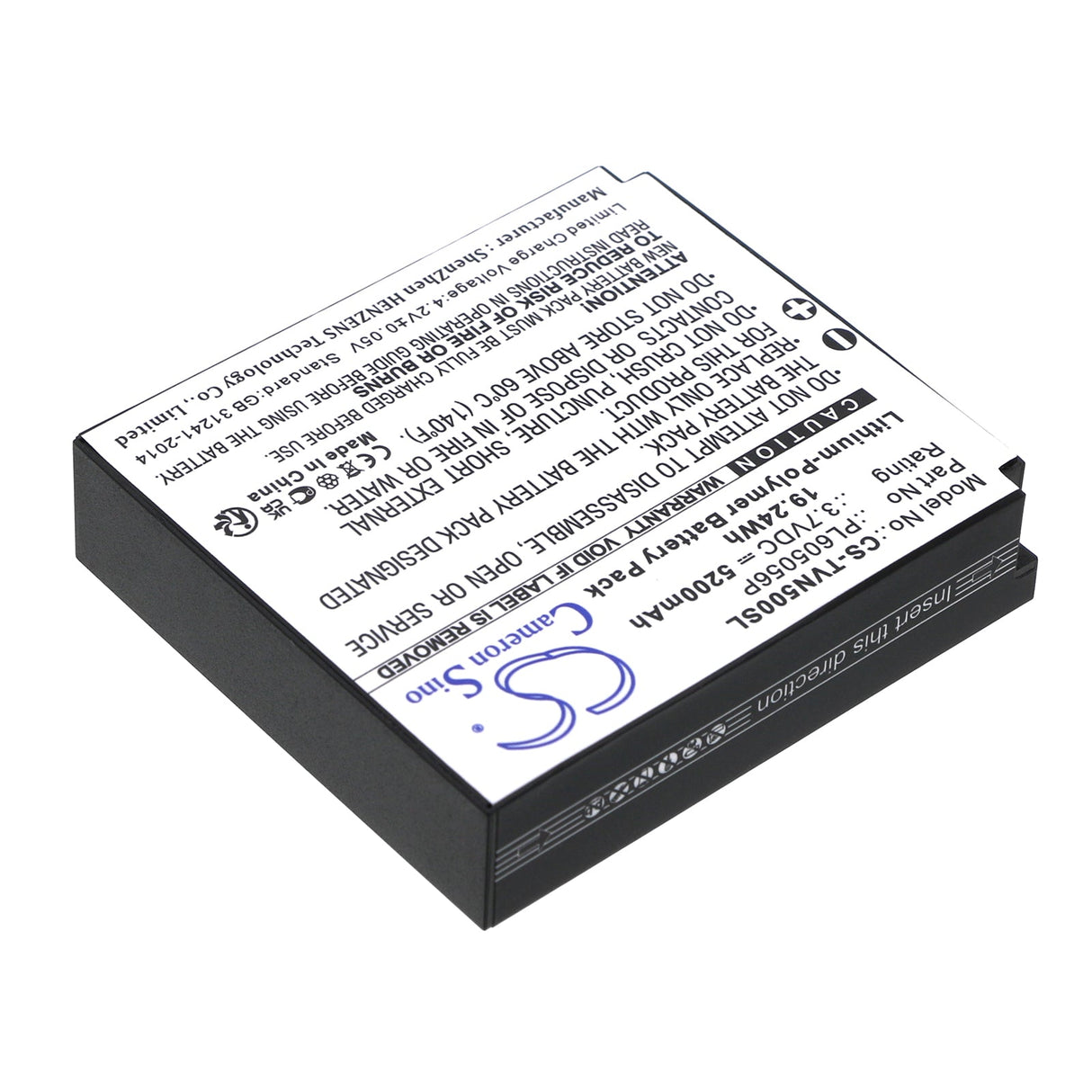 3,7V, Li-Polymère, 5200mAh, batterie GPS compatible avec Twonav, Pl605056p, Aventura, Aventura 500, 19,24Wh GPS, Navigator Cameron Sino Technology Limited