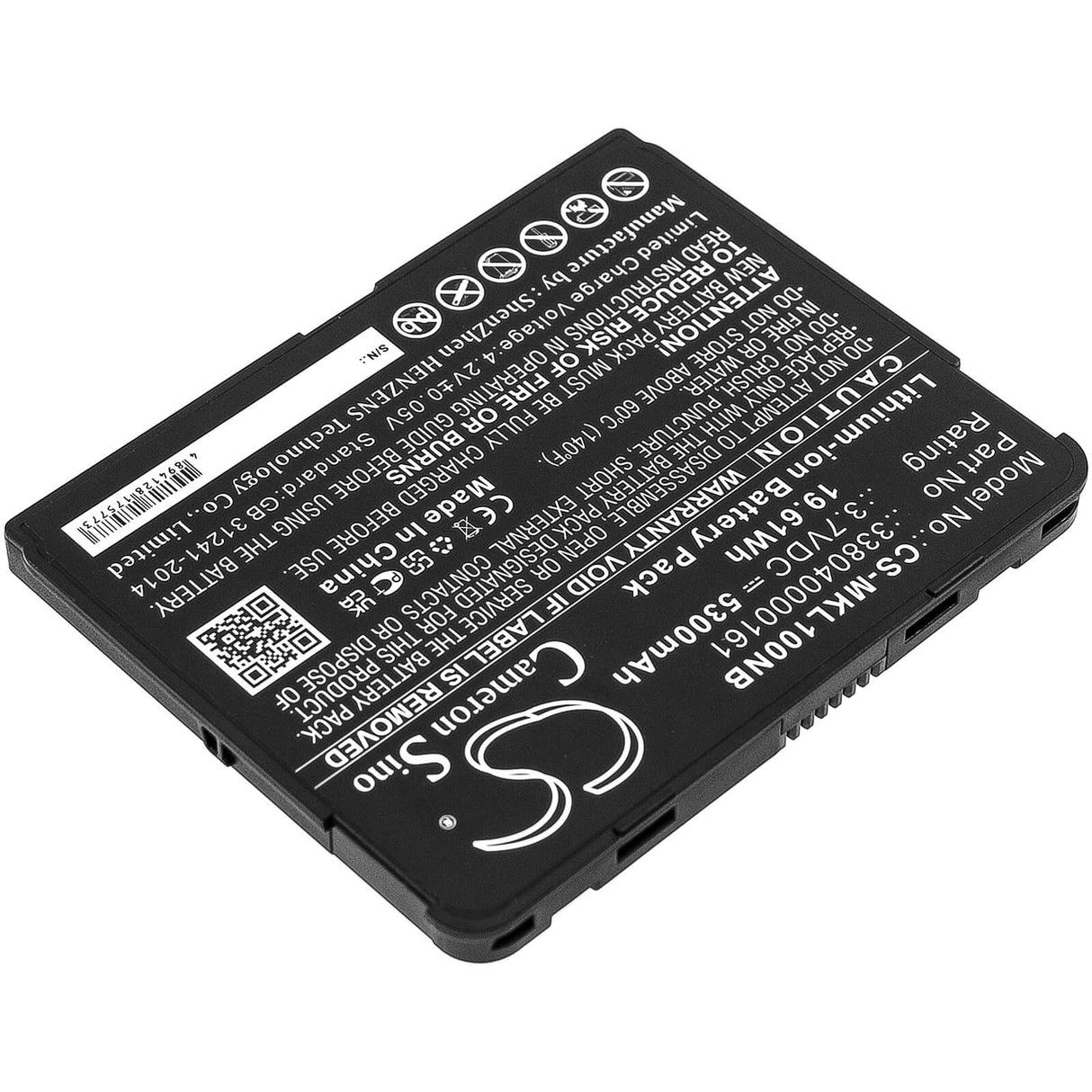 3.7V, Li-Polymer, 5300mAh, Tablet battery fits Matic, 338040000161, Miowork L1000, Miowork L1040, 19.61Wh Tablet Cameron Sino Technology Limited