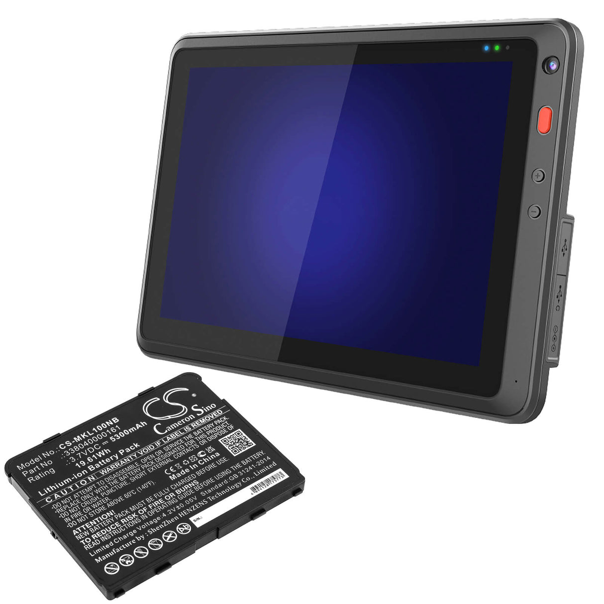 3.7V, Li-Polymer, 5300mAh, Tablet battery fits Matic, 338040000161, Miowork L1000, Miowork L1040, 19.61Wh Tablet Cameron Sino Technology Limited