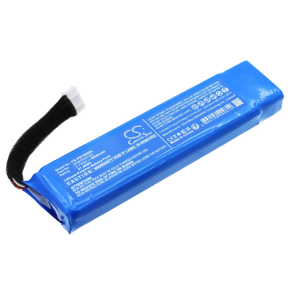 3.7V, Li-Polymer, 5800mAh, Batterie de haut-parleur compatible avec Philips, Bt6600, Bt6600b, 21.46Wh Haut-parleur Cameron Sino Technology Limited