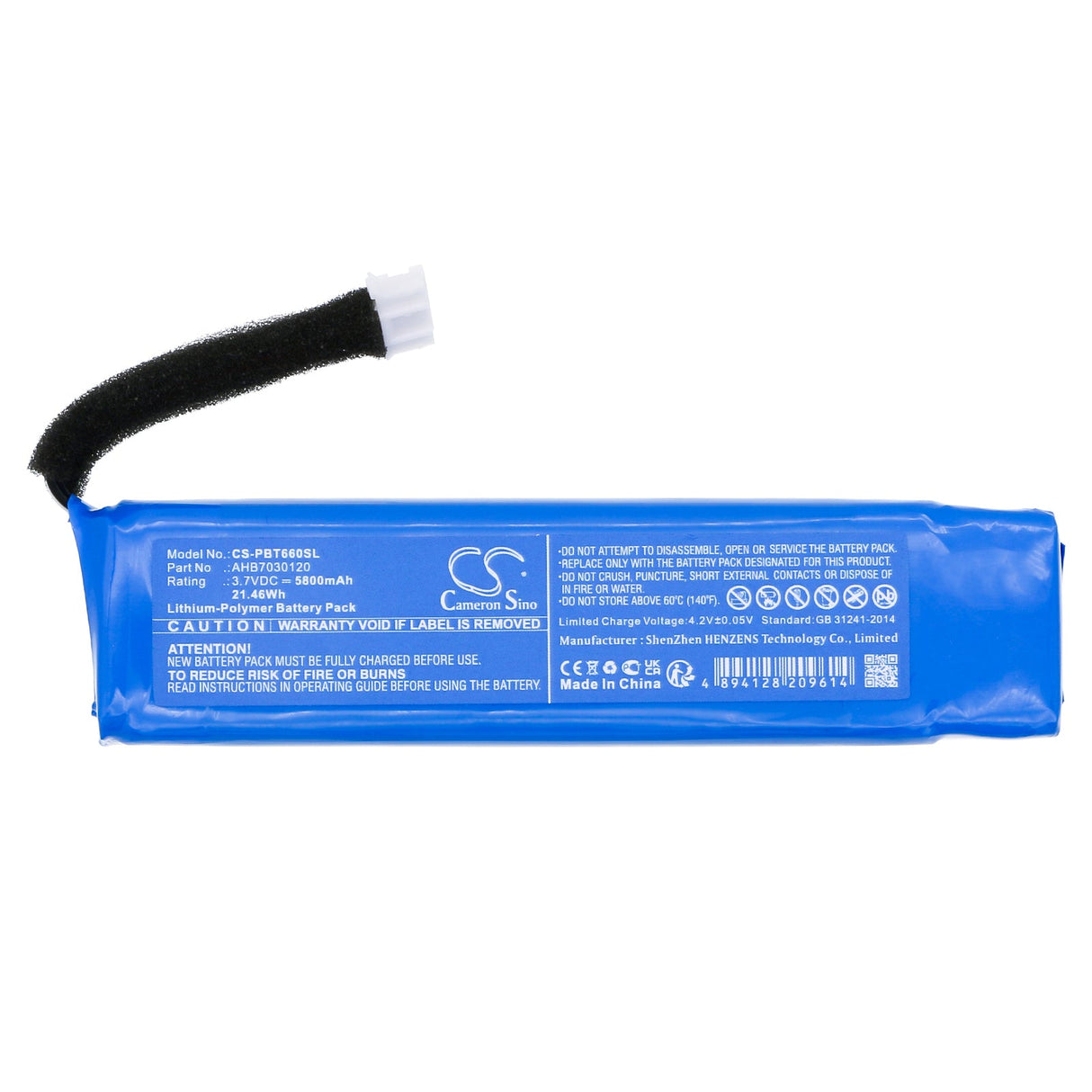 3.7V, Li-Polymer, 5800mAh, Batterie de haut-parleur compatible avec Philips, Bt6600, Bt6600b, 21.46Wh Haut-parleur Cameron Sino Technology Limited