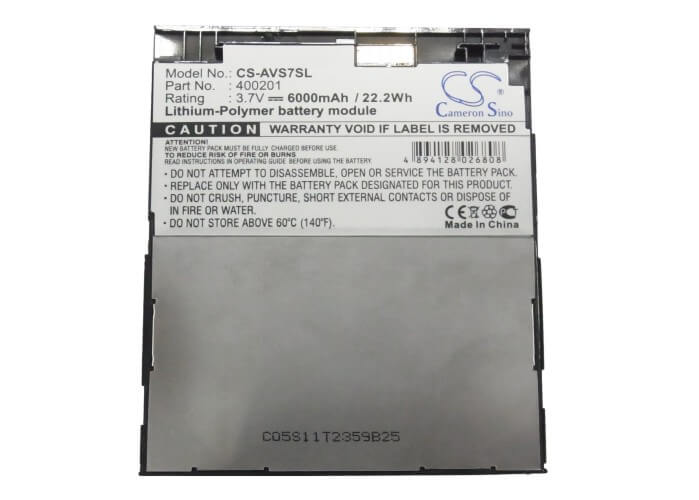 3.7V, Li-Polymer, 6000mAh, Media Player battery fits Archos, 400201, 7 160gb, 7 320gb, 22.2Wh Media Player Cameron Sino Technology Limited (Suspended)
