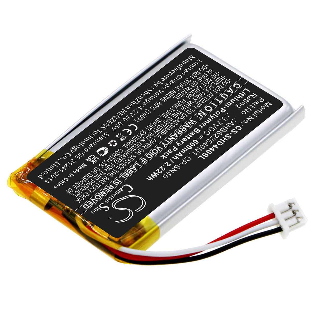 3.7v, Li-polymer, 600mah, Headset Battery Fits Sennheiser Hd 4.40 Bt, Hd 4.50btnc, 2.22wh Wireless Headset Cameron Sino Technology Limited