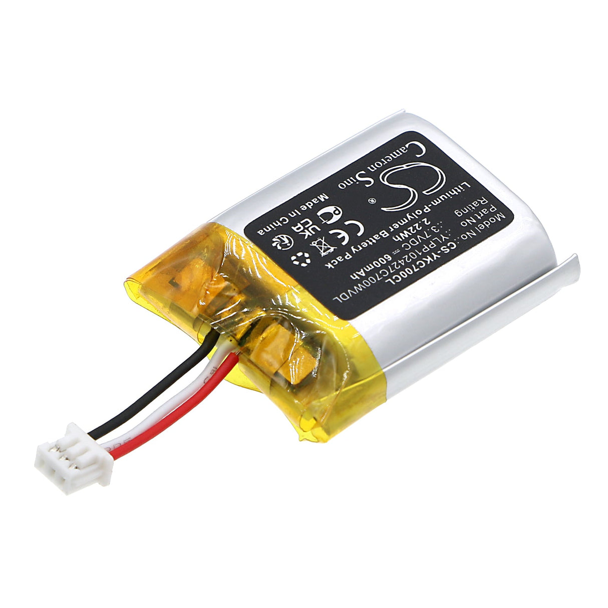 3,7V, Li-Polymer, 600mAh, batterie de communication et de conférence adaptée à Yealink, Ylpp102427c700wvdl, Cp700, 2,22Wh Communication & Conférence Cameron Sino Technology Limited