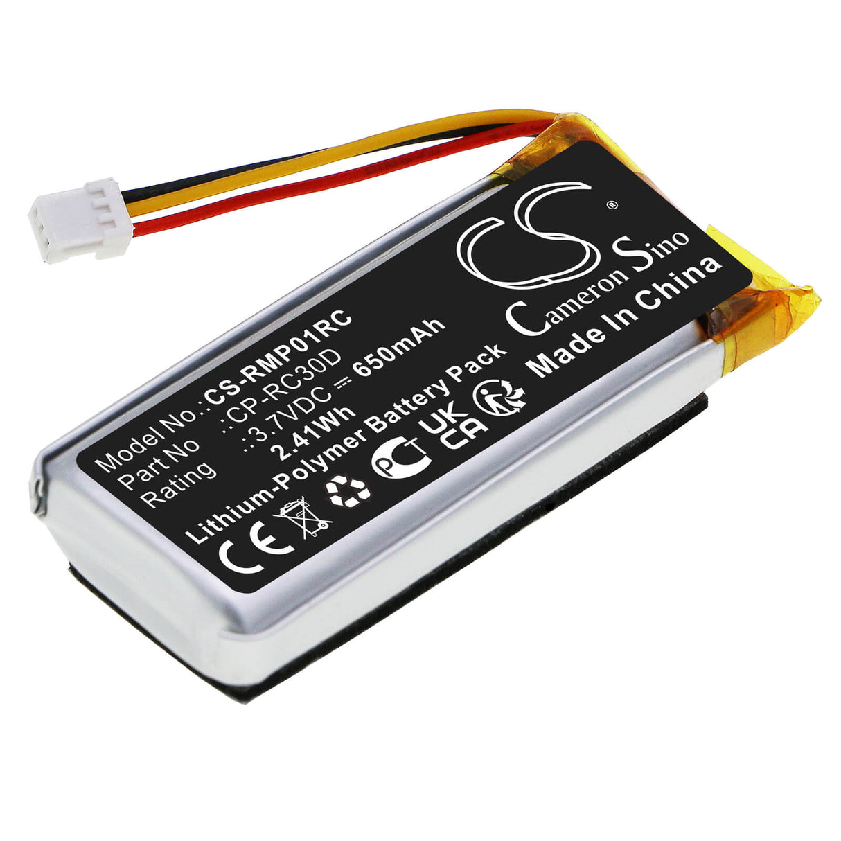 3.7V, Li-Polymer, 650mAh, Keyboard,Mouse battery fits Razer, Cp-rc30d, Basilisk Ultimate, Naga Pro, 2.41Wh Keyboard,Mouse Cameron Sino Technology Limited