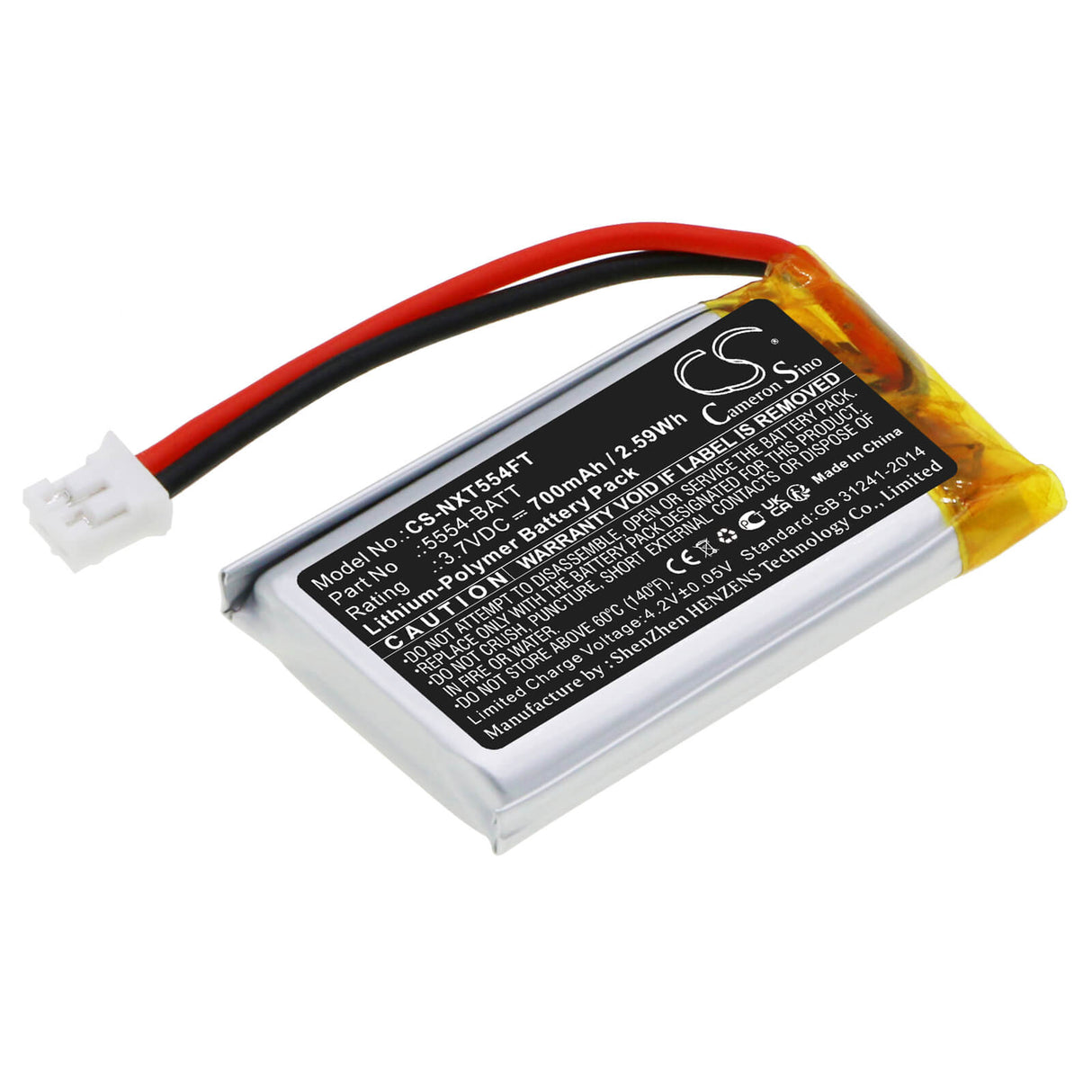 3.7V, Li-Polymer, 700mAh, Flashlight battery fits Nightstick, 5554-batt, Xpr-5554g Headlamp, 2.59Wh Flashlight Cameron Sino Technology Limited