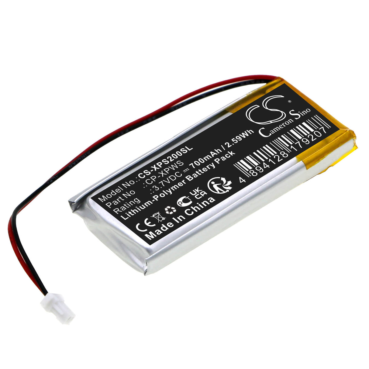 3,7V, Li-Polymer, 700mAh, Batterie d'équipement compatible avec Xp Deus, Cp-xpws, MI-4 Pinpointers, Mi-6 Pinpointers, 2,59Wh Équipement, Enquête, Test Cameron Sino Technology Limited
