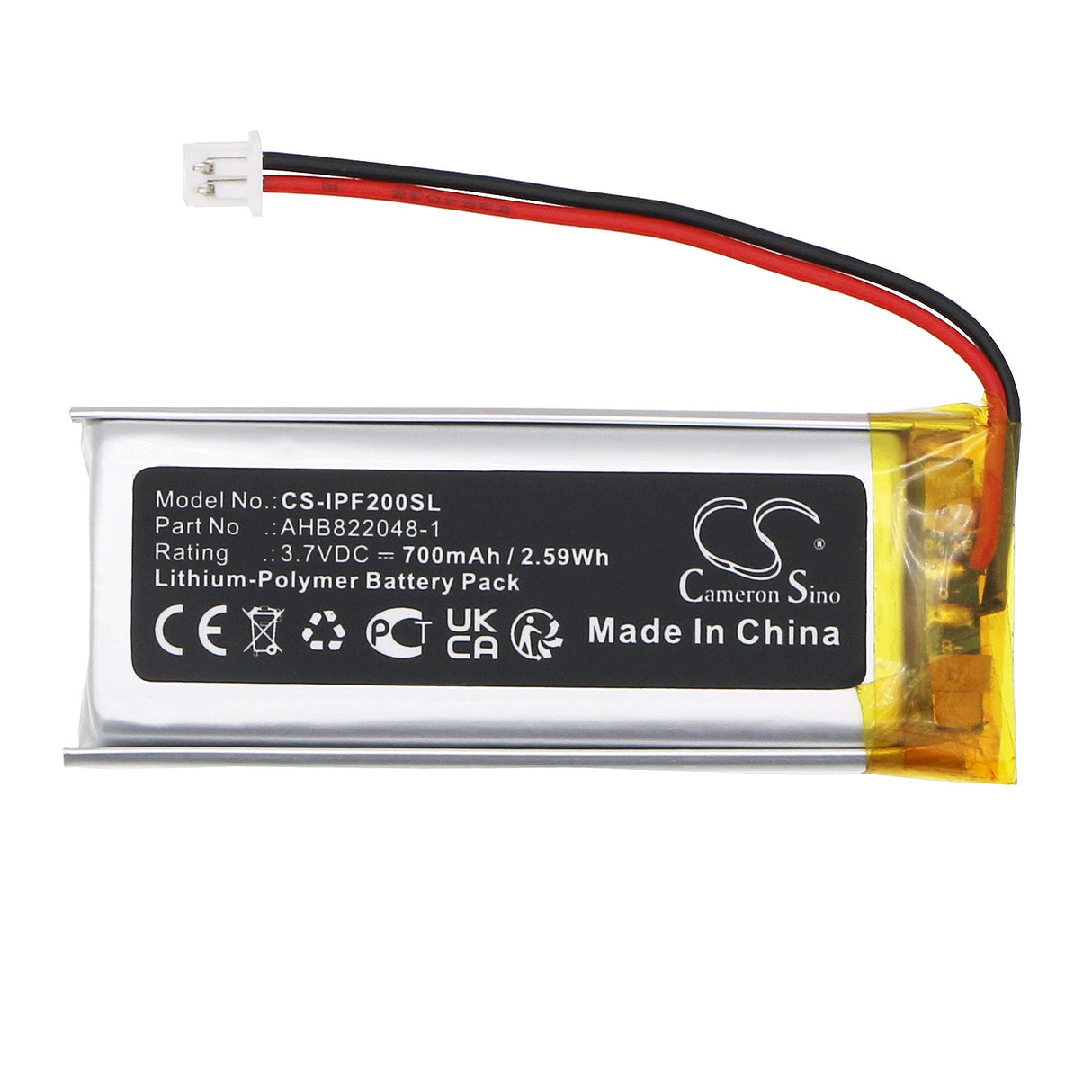 3.7V, Li-Polymer, 700mAh Headset Battery Fits Interphone, Active, Connect, 2.59Wh Wireless Headset Cameron Sino Technology Limited