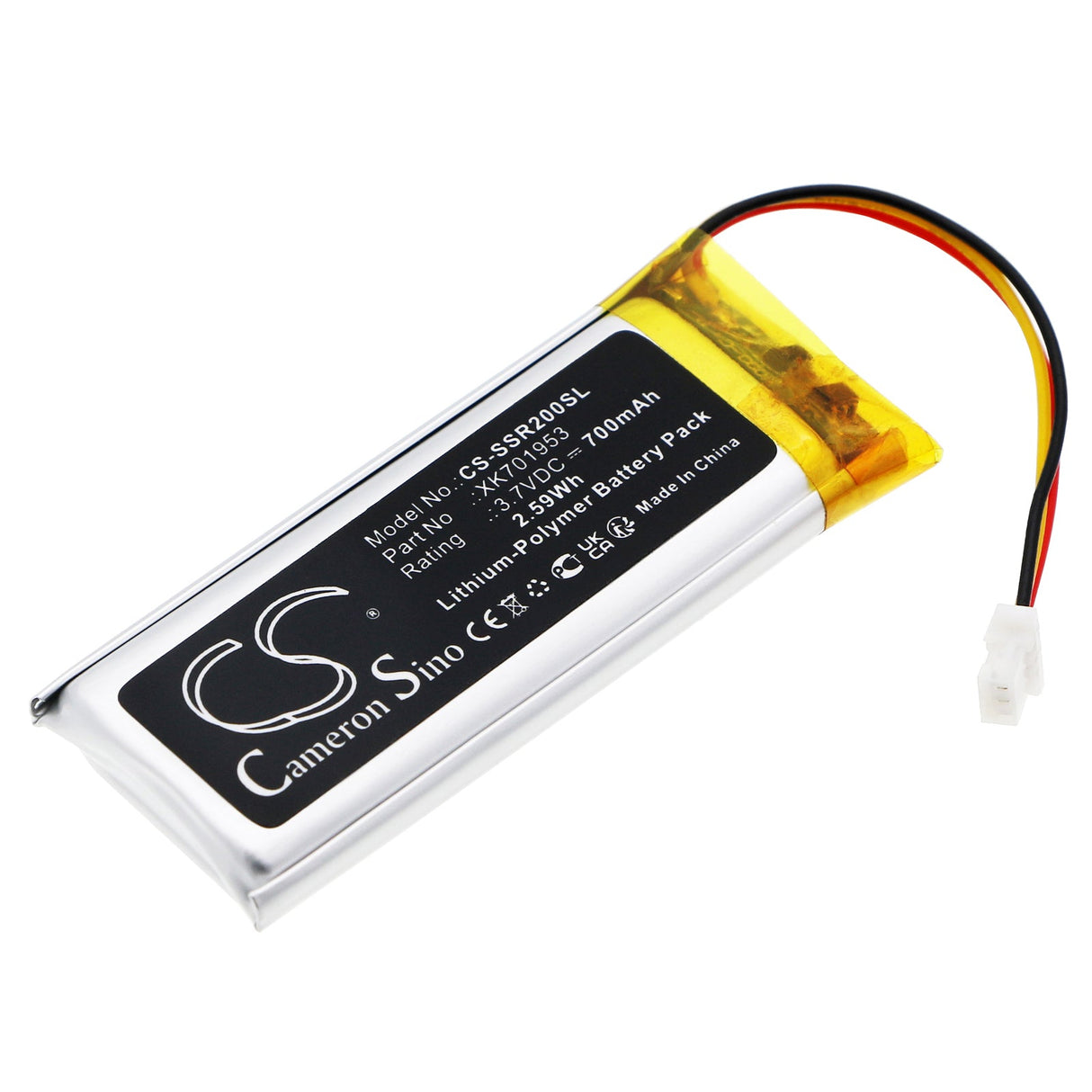 3.7V, Li-Polymer, 700mAh, Wireless Headset battery fits Sena, Srl2, 2.59Wh Wireless Headset Cameron Sino Technology Limited