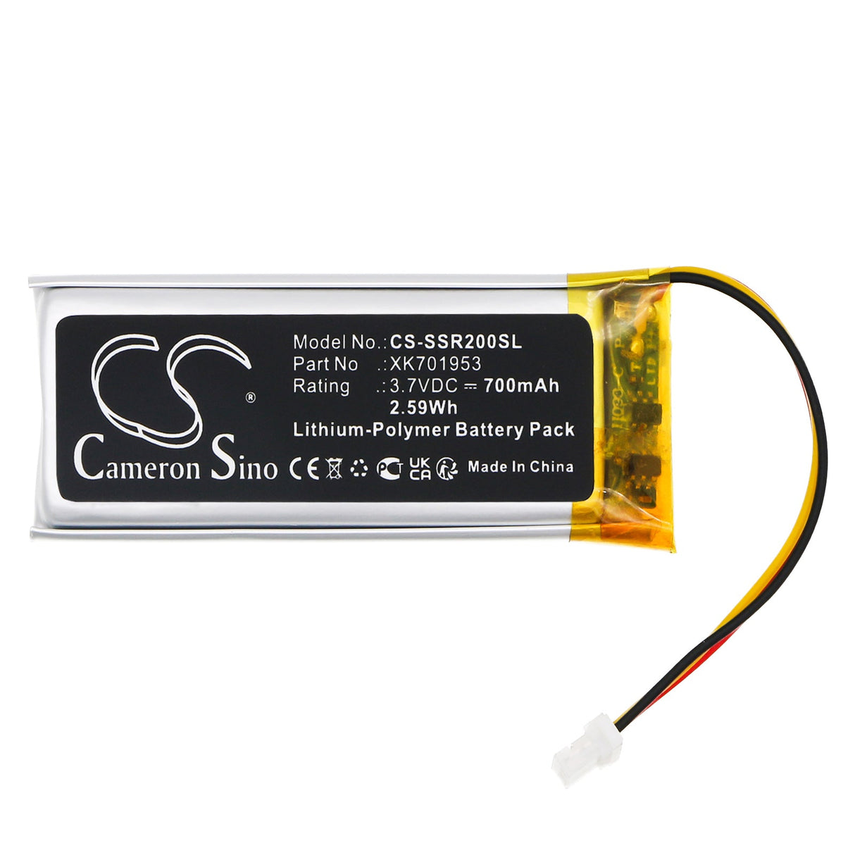 3.7V, Li-Polymer, 700mAh, Wireless Headset battery fits Sena, Srl2, 2.59Wh Wireless Headset Cameron Sino Technology Limited