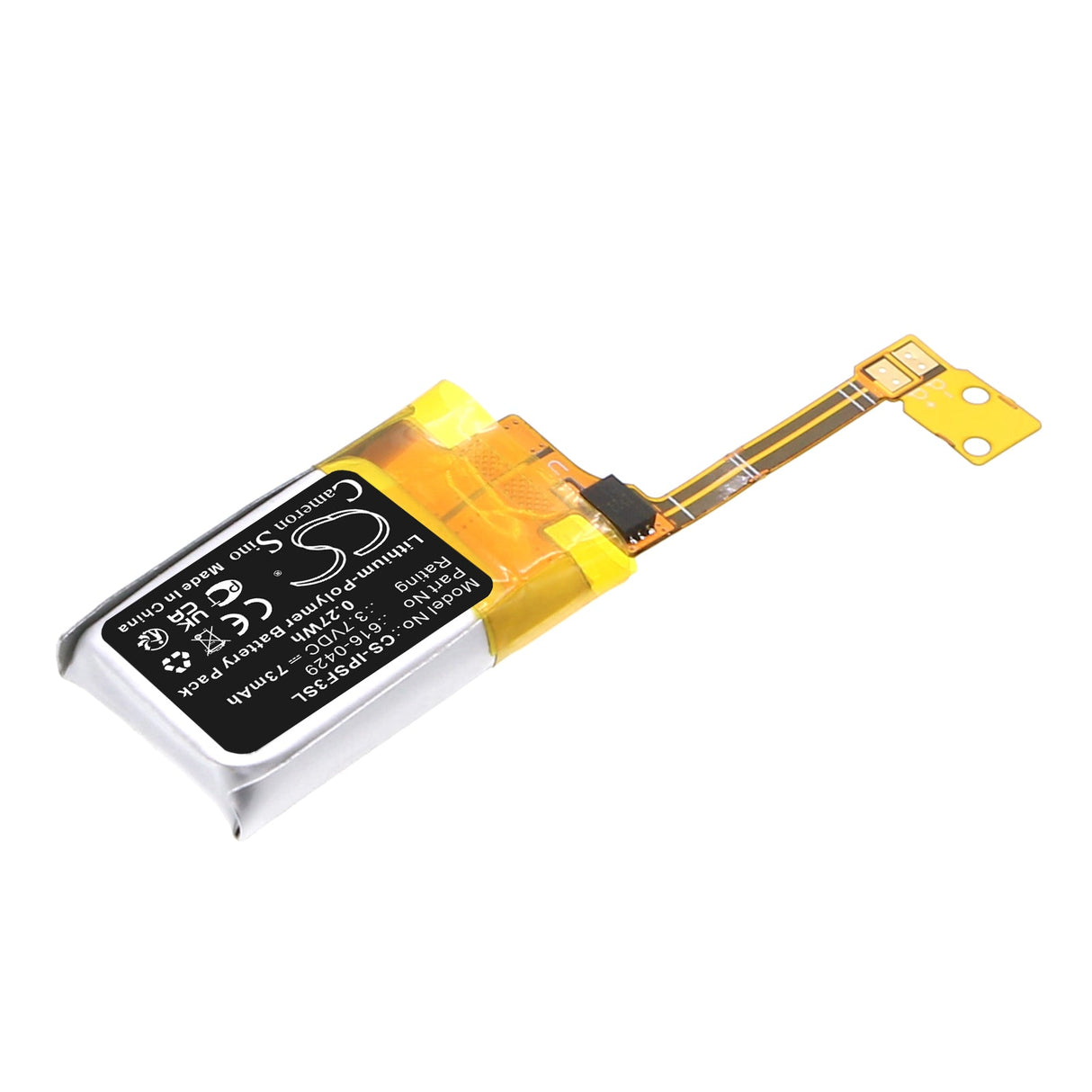 3.7V, Li-Polymer, 73mAh, Media Player battery fits Apple, 616-0429, Ipod Ipod Shuffle 3rd, Ipod Shuffle 3rd Generation, 0.27Wh Media Player Cameron Sino Technology Limited