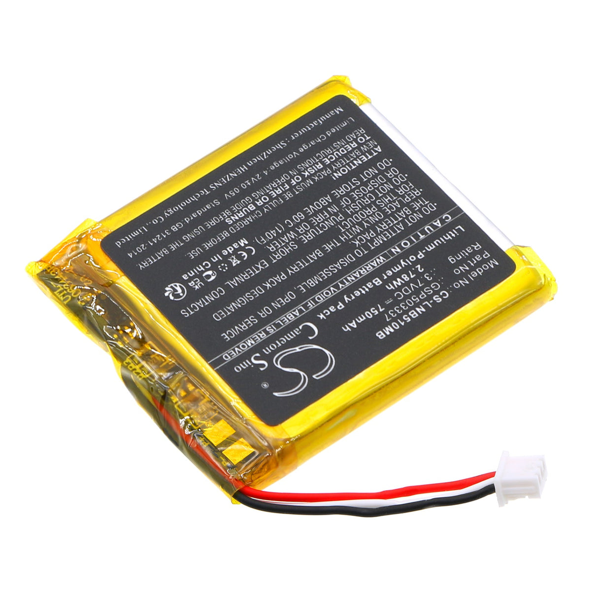 3,7v, Li-polymère, 750mah, Batterie de Babyphone Compatible avec Lionelo Babyline 5.1, 2,78wh BabyPhone Cameron Sino Technology Limited