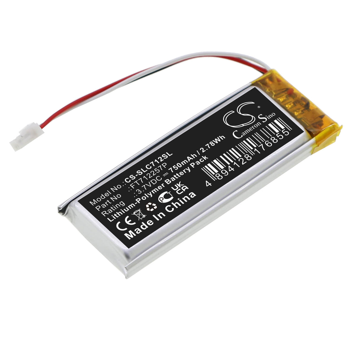 3,7V, Li-Polymer, 750mAh, batterie de console de jeu compatible avec Steelseries, Ft712257p, Nimbus Controller, Nimbus+, 2,78Wh Console de jeu Cameron Sino Technology Limited
