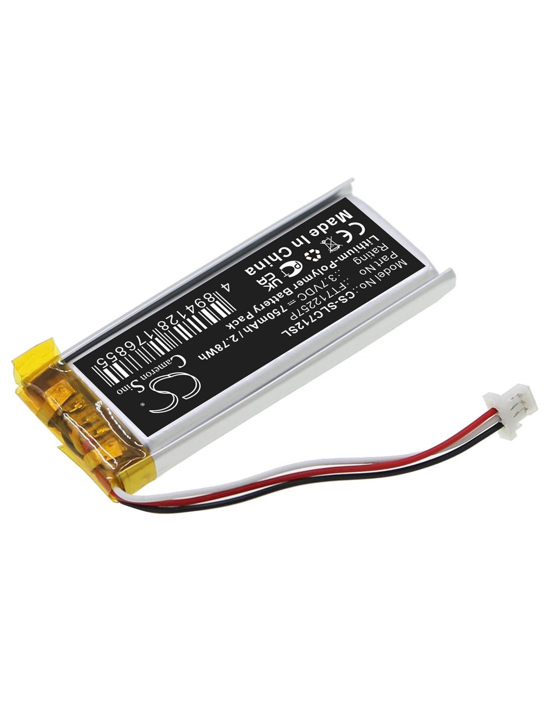 3,7V, Li-Polymer, 750mAh, batterie de console de jeu compatible avec Steelseries, Ft712257p, Nimbus Controller, Nimbus+, 2,78Wh Console de jeu Cameron Sino Technology Limited