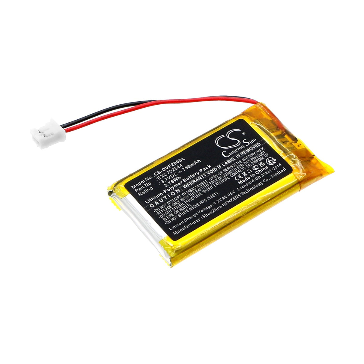 3.7V, Li-Polymère, 750mAh, Batterie pour haut-parleur compatible avec Divoom, Ifit 2, Ifit-2, 2.78Wh Haut-parleur Cameron Sino Technology Limited