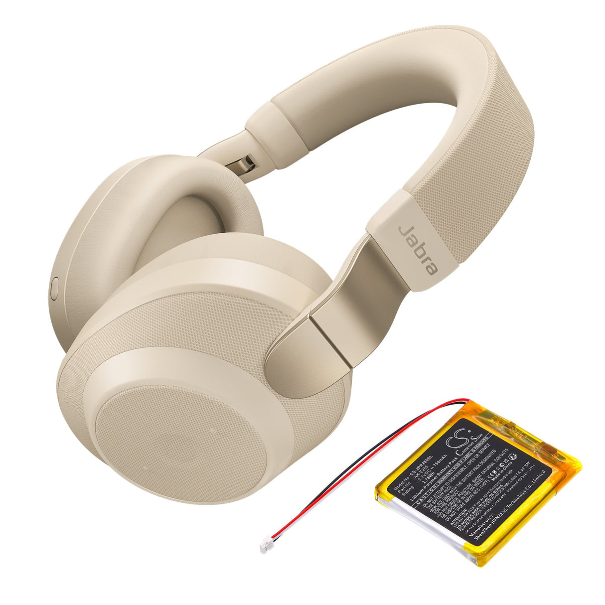 3.7V, Li-Polymer, 750mAh, Wireless Headset battery fits Jabra, Elite 85h, Evolve2 85, 2.78Wh Wireless Headset Cameron Sino Technology Limited