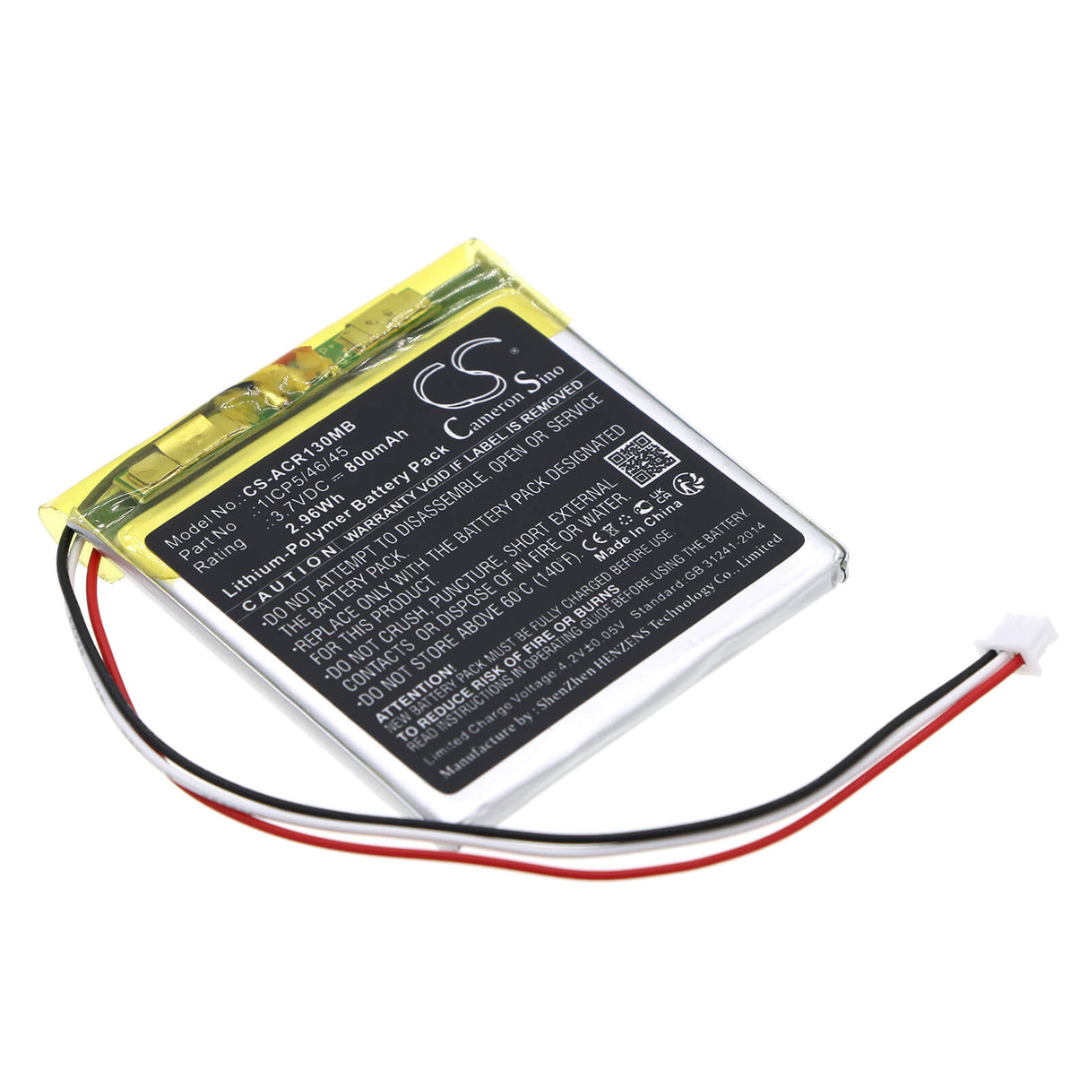 3.7v, Li-polymer, 800mah, Babyphone Battery Fits Angelcare, Ac1300, Ac1300-d, 2.96wh BabyPhone Cameron Sino Technology Limited